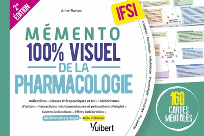 MEMENTO 100% VISUEL DE LA PHARMACOLOGIE IFSI - 160 CARTES MENTALES EN COULEURS AVEC LE ROLE INFIRMIE
