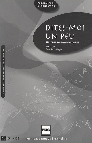 DITES MOI UN PEU - GUIDE PEDAGOGIQUE NOUVELLE COUVERTURE