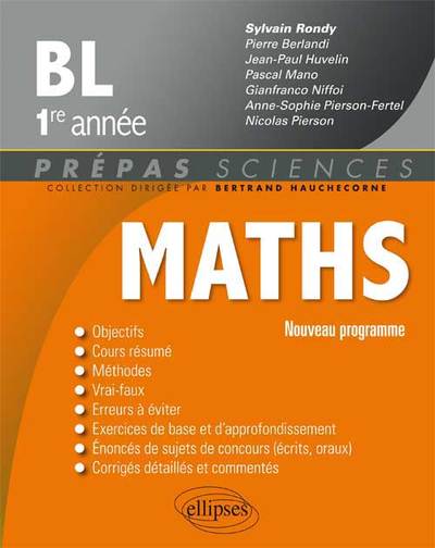MATHS BL 1RE ANNEE PROGRAMME 2013