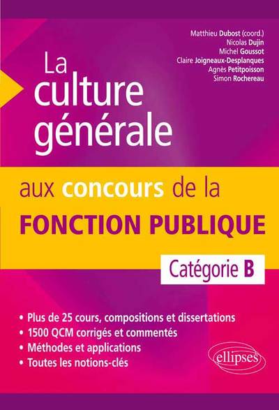 CULTURE GENERALE AUX CONCOURS DE LA FONCTION PUBLIQUE DE CATEGORIE B