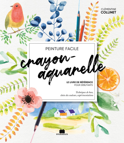 CRAYON-AQUARELLE - LE LIVRE DE REFERENCE POUR DEBUTANTS - TECHNIQUES DE BASE, CHOIX DES COULEURS, EX