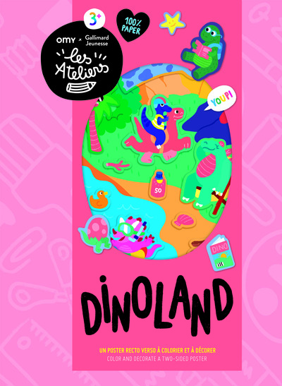 DINOLAND - UN POSTER RECTO VERSO A COLORIER ET A DECORER - VF