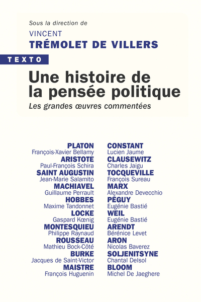 HISTOIRE DE LA PENSEE POLITIQUE - LES GRANDES OEUVRES COMMENTEES