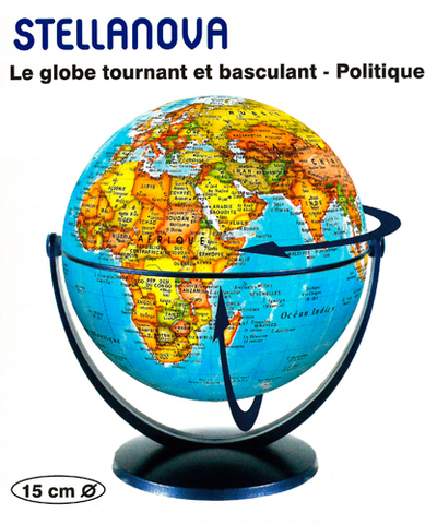GLOBE 15 CM POLITIQUE TOURNANT & BASCULANT