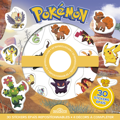 POKEMON - POCHETTE DE STICKERS EPAIS REPOSITIONNABLES - DES SCENES DE CHERCHE-ET-TROUVE A CREER A L´