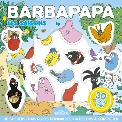 BARBAPAPA POCHETTE DE STICKERS REPOSITIONNABLES LES SAISONS