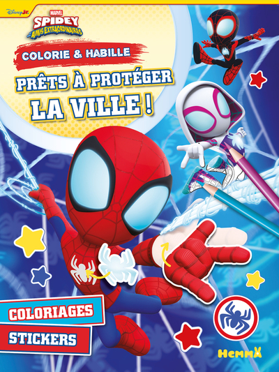 MARVEL SPIDEY ET SES AMIS EXTRAORDINAIRES - COLORIE & HABILLE - PRETS A PROTEGER LA VILLE ! - COLORI