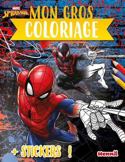 MARVEL SPIDER-MAN - MON GROS COLORIAGE + STICKERS ! (SPIDER-MAN ET KID ARACHNID)