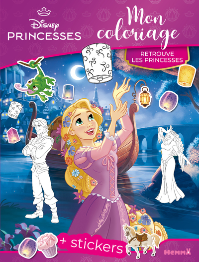 DISNEY PRINCESSES - MON COLORIAGE - RETROUVE LES PRINCESSES - + STICKERS