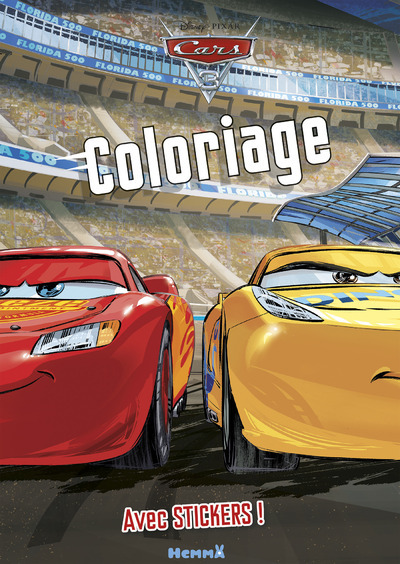 CARS 3 COLORIAGE AVEC STICKERS !