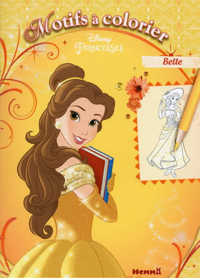 DISNEY PRINCESSES MOTIFS A COLORIER (BELLE)