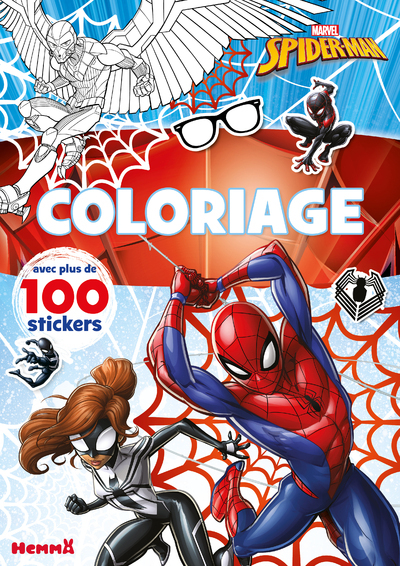 MARVEL SPIDER-MAN - COLORIAGE AVEC PLUS DE 100 STICKERS (SPIDER-MAN ET SPIDER-GIRL)