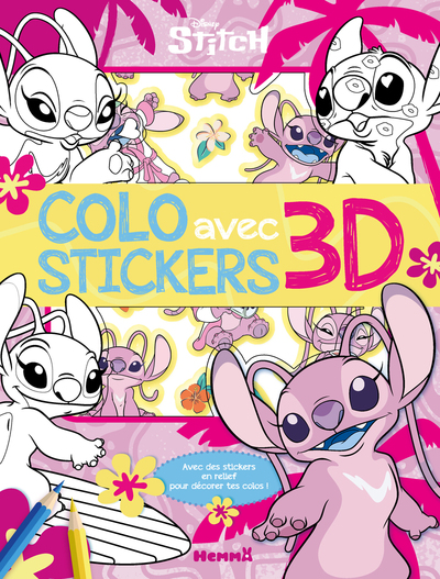 DISNEY STITCH - COLO AVEC STICKERS 3D (ANGEL) - AVEC DES STICKERS EN RELIEF POUR DECORER TES COLOS !
