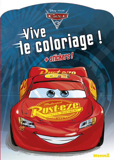 CARS 3 VIVE LE COLORIAGE ! + STICKERS ! (FOND BLEU)