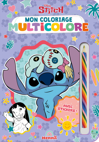 DISNEY STITCH - MON COLORIAGE MULTICOLORE - AVEC STICKERS !