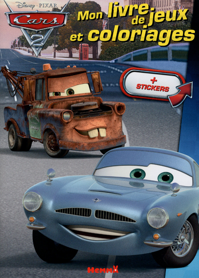 CARS 2 MON LIVRE DE JEUX ET COLORIAGES + STICKERS