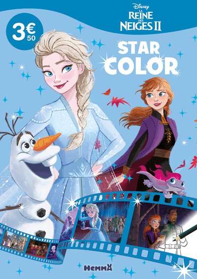 DISNEY LA REINE DES NEIGES 2 - STAR COLOR (OLAF, ELSA ANNA FOND BLEU CIEL)