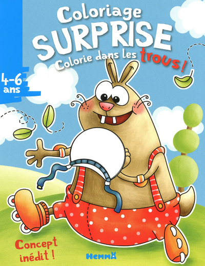 COLORIAGE SURPRISE - COLORIE DANS LES TROUS ! 4-6 ANS (LAPIN)