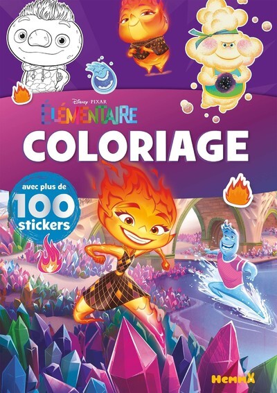 DISNEY PIXAR ELEMENTAIRE - COLORIAGE AVEC PLUS DE 100 STICKERS