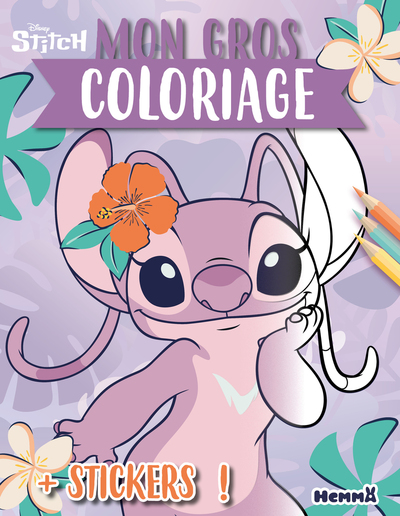DISNEY STITCH - MON GROS COLORIAGE + STICKERS ! (ANGEL)