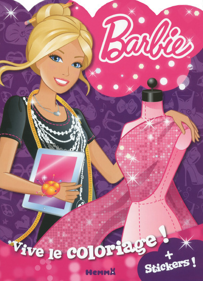 BARBIE VIVE LE COLORIAGE ! + STICKERS (ROBE NOIRE)