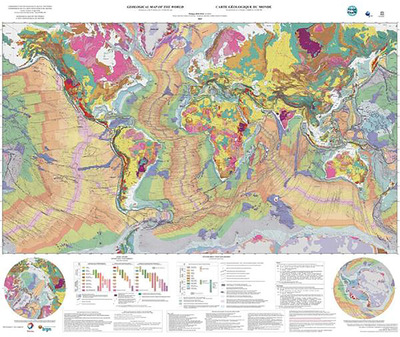 CARTE GEOLOGIQUE DU MONDE 1/35 000 000