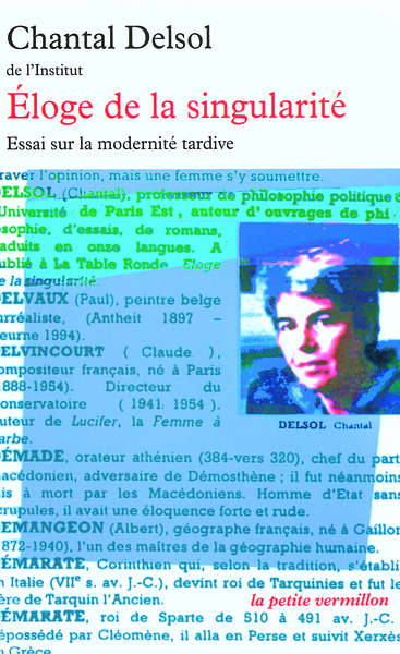 ELOGE DE LA SINGULARITE(ESSAI SUR LA MODERNITE TARDIVE)