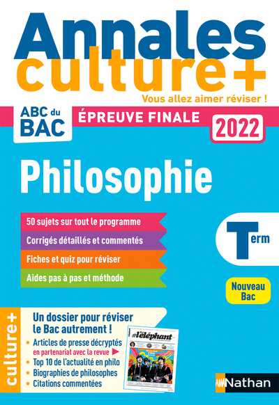 ANNALES BAC 2022 PHILOSOPHIE - CULTURE +