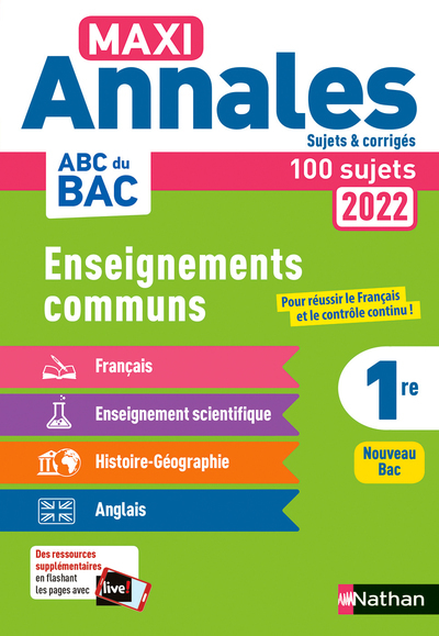 TOUT EN UN MAXI ANNALES ABC DU BAC 2022 -CC 1RE-CORRIGE