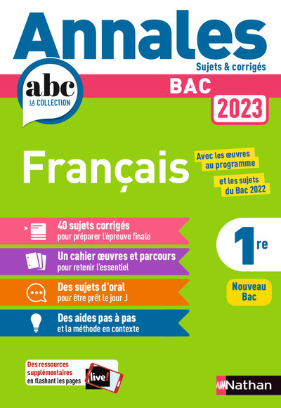 ANNALES BAC 2023 FRANCAIS 1ERE CORRIGES