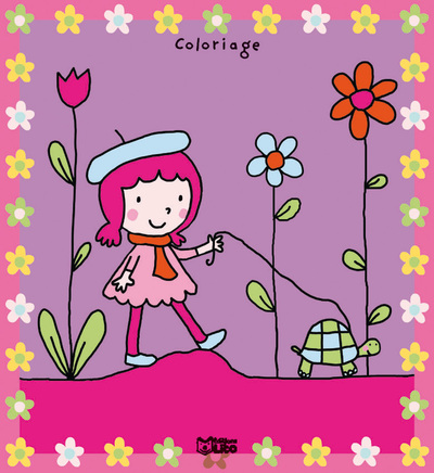 COLORIAGE LA PETITE FILLE ET LA TORTUE