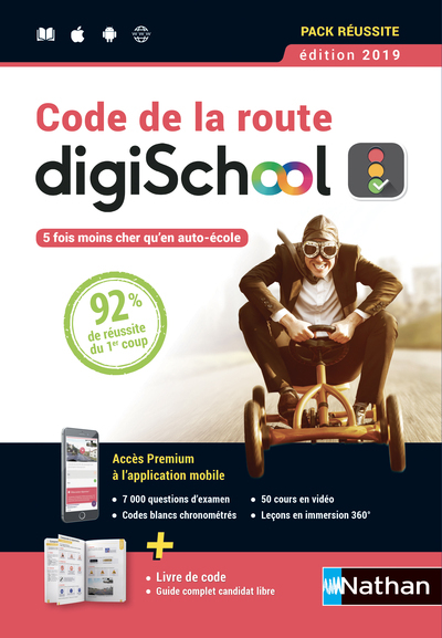 COFFRET CODE DE LA ROUTE DIGISCHOOL + 1 LIVRE + LIVRET + 1 CARTE D´ACTIVATI