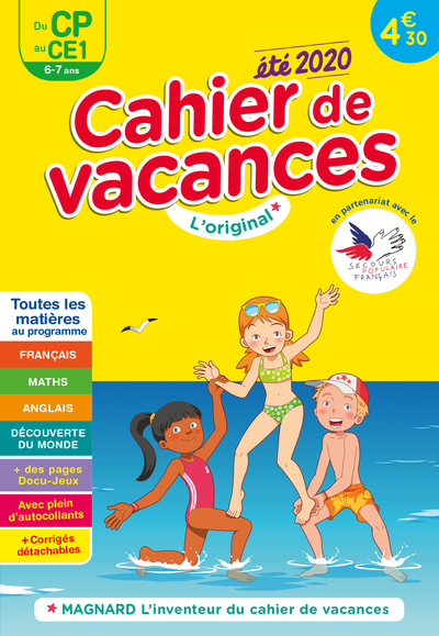 CAHIER DE VACANCES ETE 2020 DU CP AU CE1 6-7 ANS