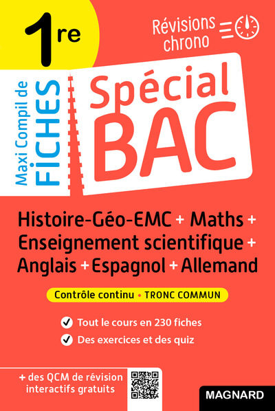 SPECIAL BAC MAXI COMPIL DE FICHES CONTROLE CONTINU 1RE BAC 2024 - TOUT LE PROGRAMME EN 230 FICHES :