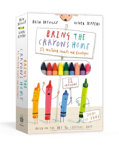 BRING THE CRAYONS HOME : A BOX OF CRAYONS, LETTER-WRITING PAPER, AND ENVELO