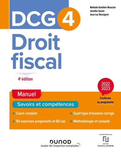 DCG 4 - DROIT FISCAL - T01 - DCG 4 DROIT FISCAL - MANUEL 2022-2023