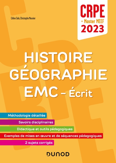 CONCOURS PROFESSEUR DES ECOLES - HISTOIRE GEOGRAPHIE EMC - ECRIT - CRPE 202