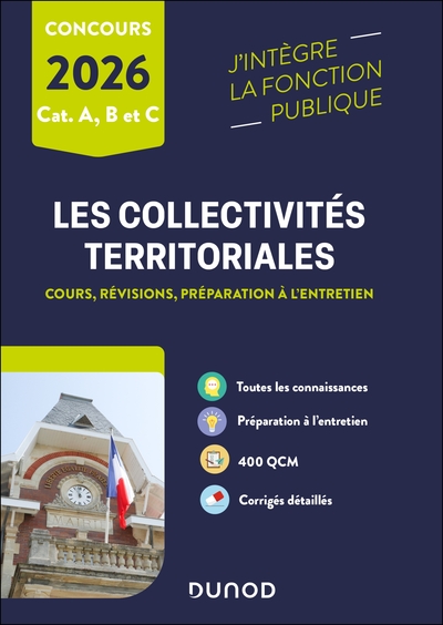 FONCTION PUBLIQUE TERRITORIALE - LES COLLECTIVITES TERRITORIALES - 2026 - CATEGORIES A, B ET C