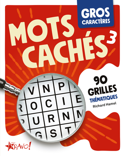 GROS CARACTERES - MOTS CACHES 3 - 90 GRILLES THEMATIQUES