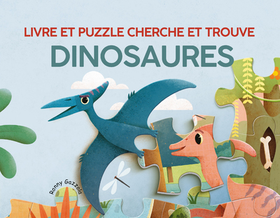 DINOSAURES - LIVRE ET PUZZLE CHERCHE ET TROUVE