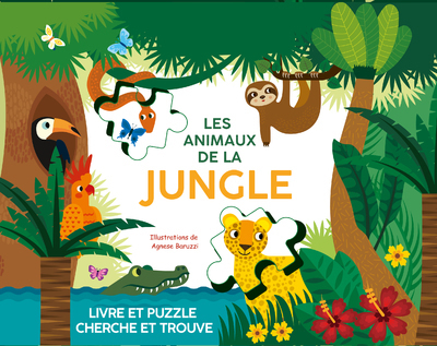 ANIMAUX DE LA JUNGLE - LIVRE ET PUZZLE CHERCHE ET TROUVE