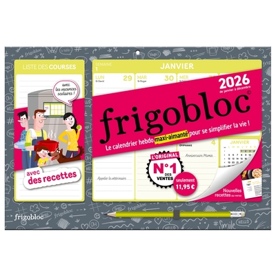 FRIGOBLOC HEBDOMADAIRE COMPACT 2026 - CALENDRIER COMPACT / SEM (DE JANV. A DEC. 2026)