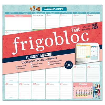 FRIGOBLOC - PLANNING MENSUEL 2 ANS (DE JANV. 2025 A DEC 2026) - L´ORGANISATION FAMILIALE SUR MESURE