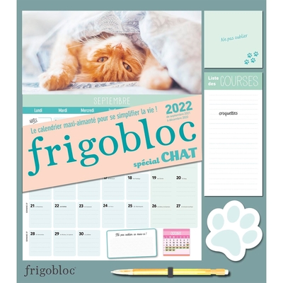FRIGOBLOC MENSUEL CHATS 2022 - 16 MOIS - (DE SEPT. 2021 A DEC. 2022)
