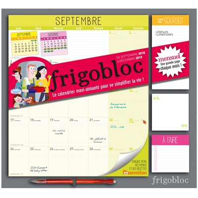 FRIGOBLOC 2019 - CALENDRIER D´ORGANISATION FAMILIALE PAR MOIS