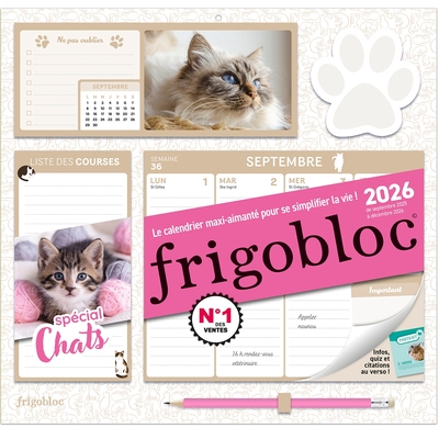 FRIGOBLOC HEBDOMADAIRE 2026 CHATS (DE SEPT. 2025 A DEC. 2026)