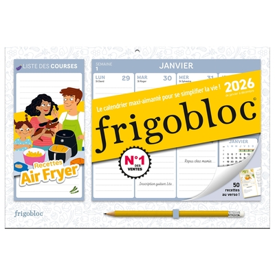 MINI FRIGOBLOC HEBDOMADAIRE AIR FRYER 2026 - CALENDRIER COMPACT / SEM (DE JANV. A DEC. 2026)