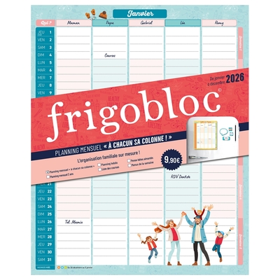 FRIGOBLOC - A CHACUN SA COLONNE (DE JANV. A DECEMBRE 2026) - L´ORGANISATION FAMILIALE SUR MESURE