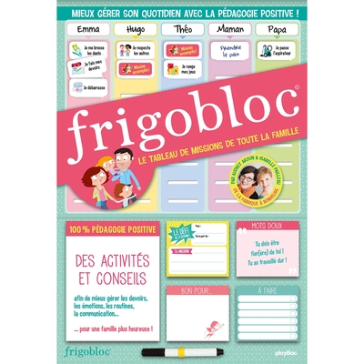 TABLEAU DES MISSIONS AIMANTE FRIGOBLOC - PEDAGOGIE POSITIVE