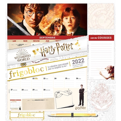 FRIGOBLOC MENSUEL HARRY POTTER 2022 - CALENDRIER D´ORGANISATION 16 MOIS (SEPT. 2021- DEC. 2022))